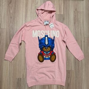 Moschino Couture Transformer Teddy Pink Fleece  Hoodie